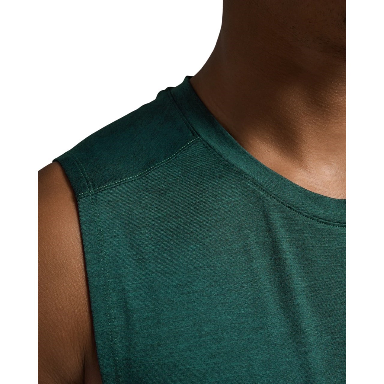 2XU Motion Mens Soft Jersey Tank - Dark Moss/White