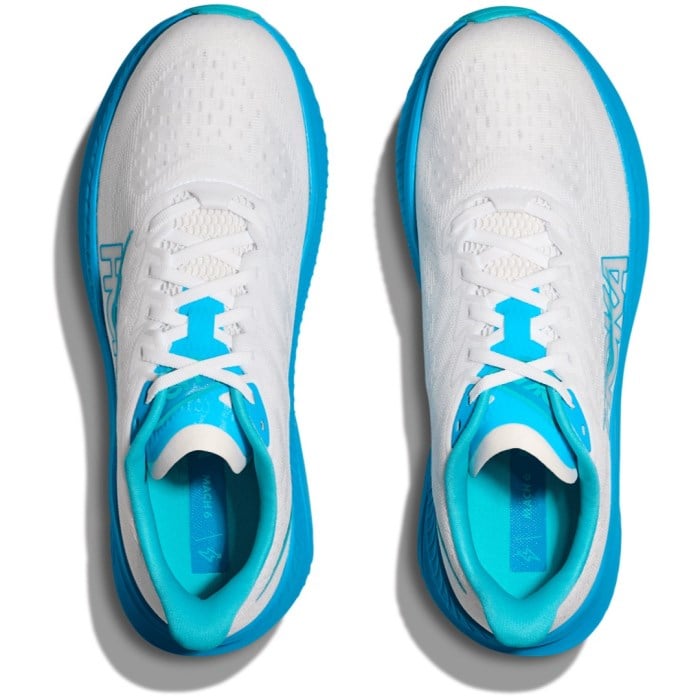 Hoka Mach 6 - Mens Running Shoes - White/Skyward Blue
