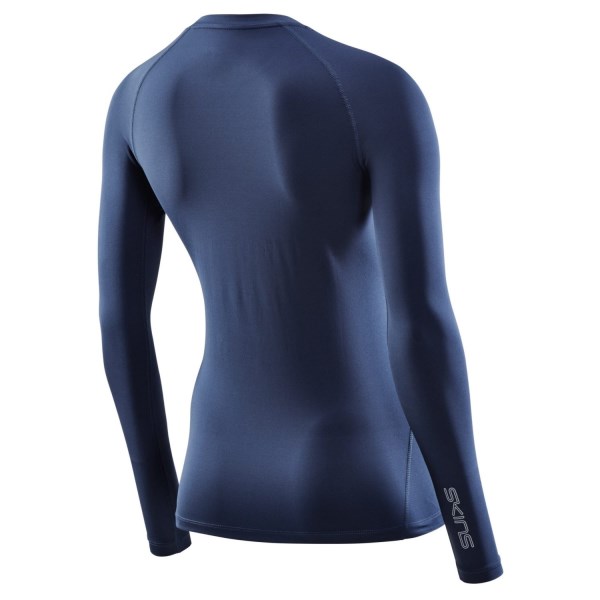 Skins Series-2 Womens Compression Long Sleeve Top - Navy Blue