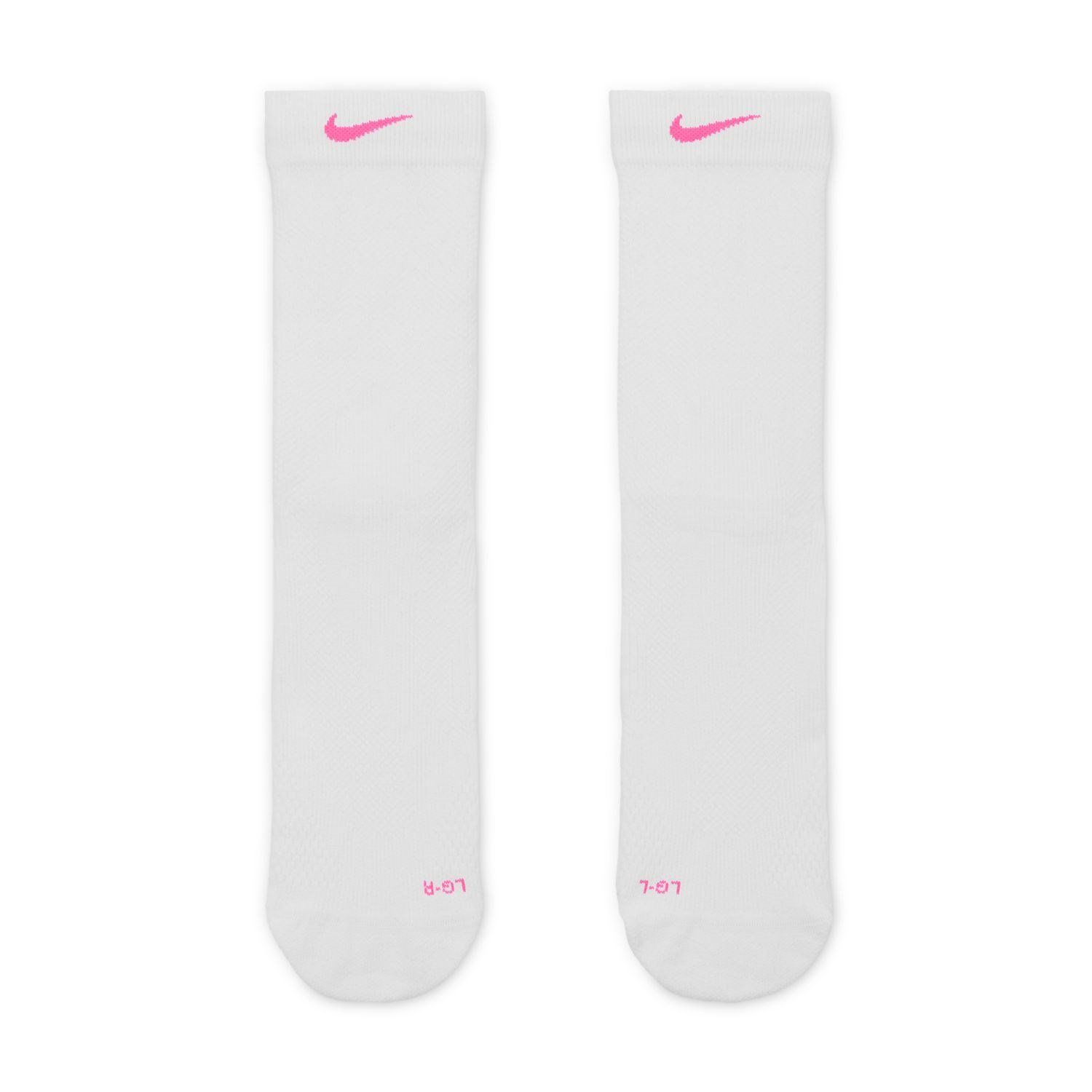 Nike Running Lightweight Crew Socks - White/Black/Pure Platinum/Hyper Pink