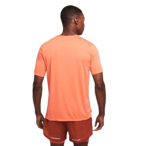 Nike Dri-Fit Rise 365 - Mens Running T-Shirt - LT Wild Mango/Reflective Silver
