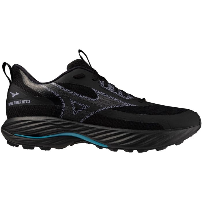 Mizuno Wave Rider GTX 3 - Mens Trail Running Shoes - Black Sand/Odyssey Grey/Capri Breeze
