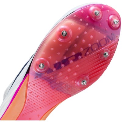 Nike Air Zoom Maxfly 2 - Unisex Track Sprint Spikes - White/Obsidian/Bright Crimson/Hyper Turq