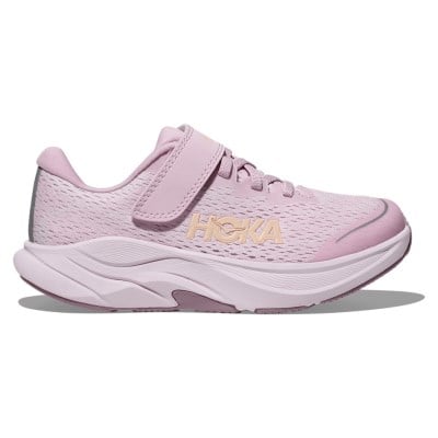 Hoka Rincon 4 Velcro - Kids Running Shoes - Lilac Cream/Tangerine Glow