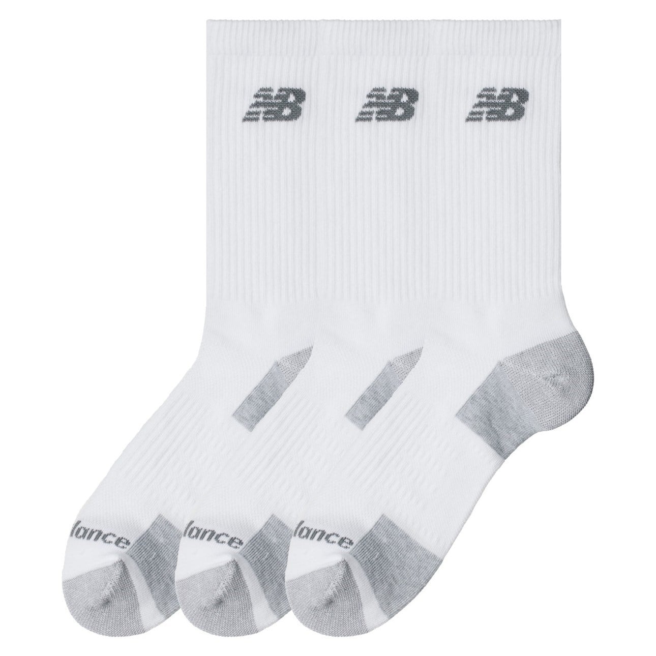 New Balance Performance Cushioned Crew Socks - 3 Pack - White/Grey - image 2