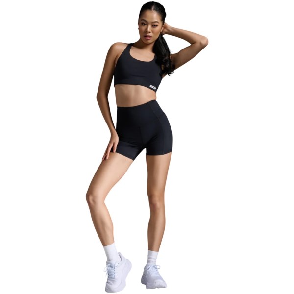 2XU Form Soft Touch Hi-Rise Womens 4 Inch Compression Shorts - Black/Black
