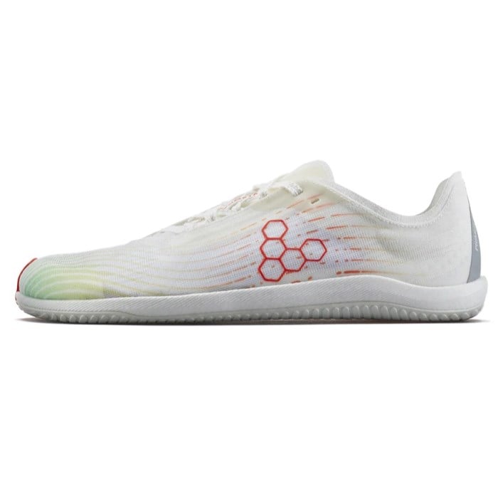 Vivobarefoot Primus Flow - Mens Running Shoes - Bright White/Neon Orange