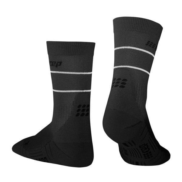 CEP Reflective Mid Cut Running Socks - Grey
