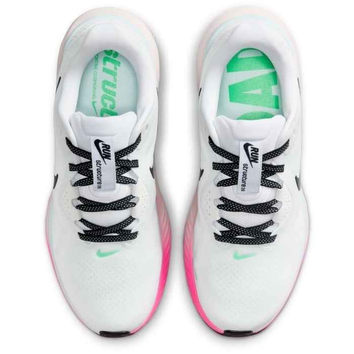 Nike Air Zoom Structure 26 - Womens Running Shoes - White/Black/Glacier Ice/Hyper Pink