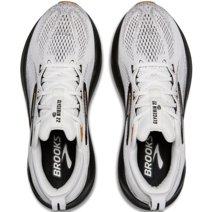 Brooks Glycerin 22 - Mens Running Shoes - White/Grey/Black