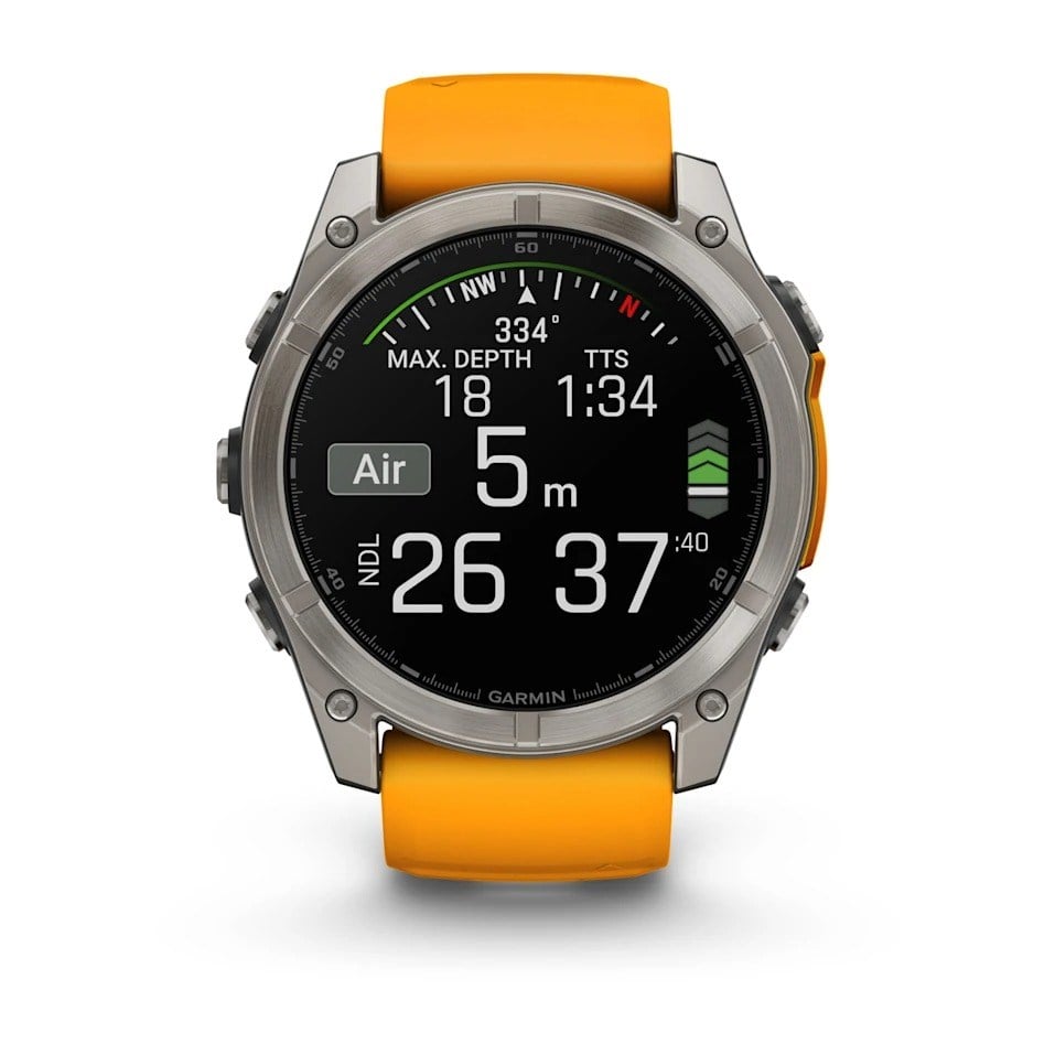 Garmin Fenix 8 51mm AMOLED Sapphire Edition Titanium Watch - Spark Orange with Graphite Silicone - Spark Orange with Graphite Silicone Band - image 11