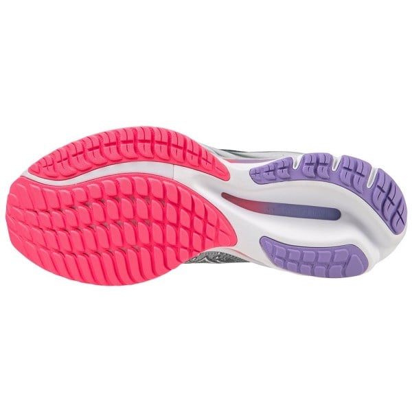 Mizuno Wave Rider 27 - Womens Running Shoes - Pearl Blue/White/High Vis Pink