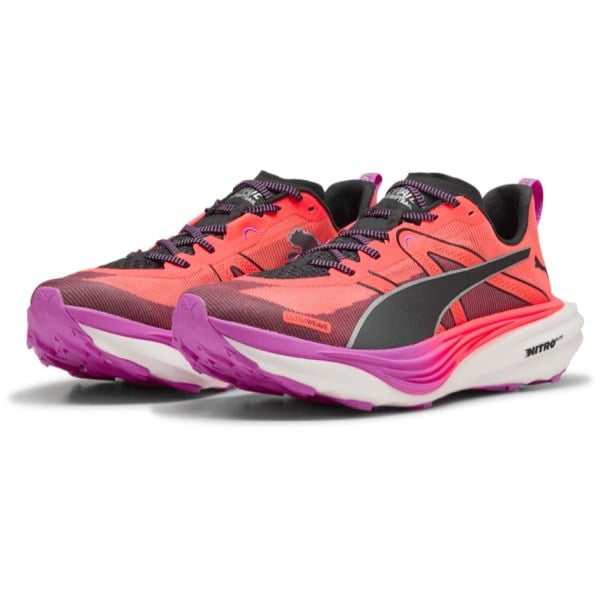 Puma Deviate Nitro Elite Trail - Mens Trail Running Shoes - Glowing Red/Black/Pure Magenta