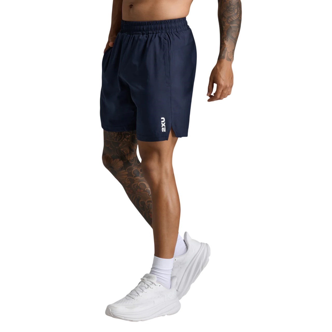 2XU Aspire Mens 7 Inch Shorts - Midnight/White