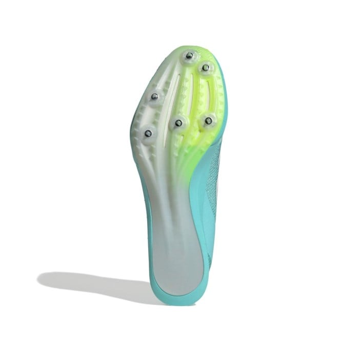 adidas Adizero Finesse - Unisex Sprint Track Spikes - Flash Aqua/Zero Metallic/Lucid Lemon
