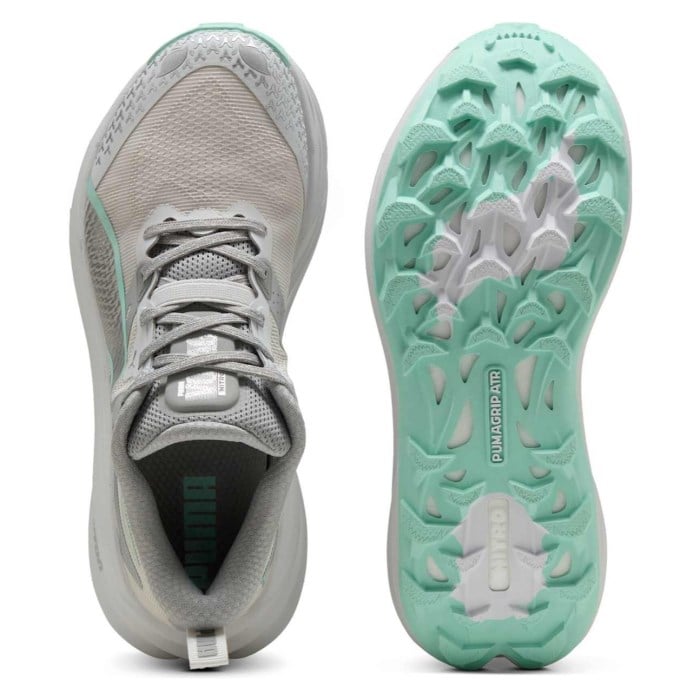 Puma Voyage Nitro 4 - Womens Trail Running Shoes - Feather Gray/Mint Melt/Silver - image 3