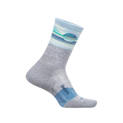Feetures Trail Max Cushion Mini Crew Running Socks - Cloud Veil Blue