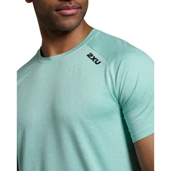 2XU Motion Mens Running T-Shirt - Aqua/Jupiter