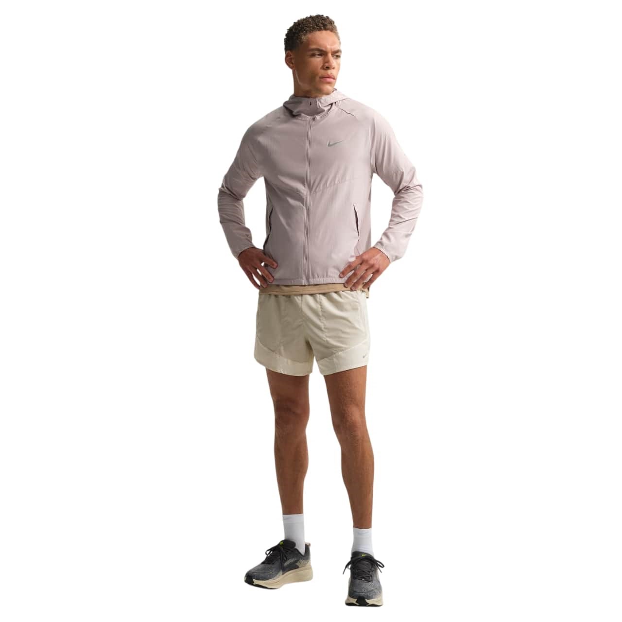 Nike Stride Mens Dri-Fit 5 Brief-Lined Running Shorts - Cream II/Birch/Natural