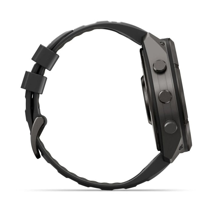 Garmin Fenix 9 Pro 51mm Premium Multisport Smartwatch - Carbon Grey DLC Titanium with Black/Pebble - Carbon Grey DLC Titanium with Black/Pebble Grey Silicone Band - image 4