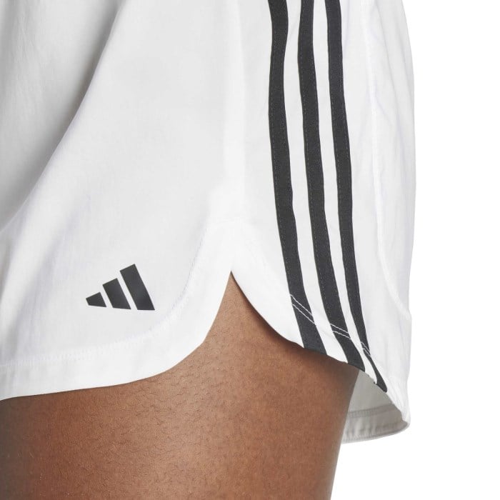 adidas Pacer 3 Inch Woven Hi-Rise Womens Training Shorts - White/Black
