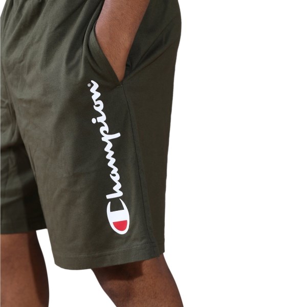 Champion Script Jersey Mens Shorts - Forest Green