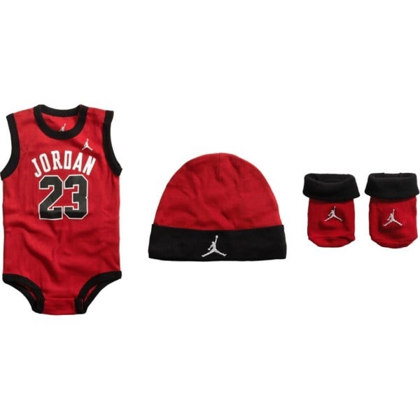 Jordan 23 Infant Bodysuit/Beanie/Bootie Set - Red