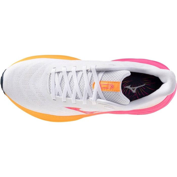 Mizuno Wave Sky 9 Hanabi - Unisex Running Shoes - White/Tang Orange/Pink Tetra