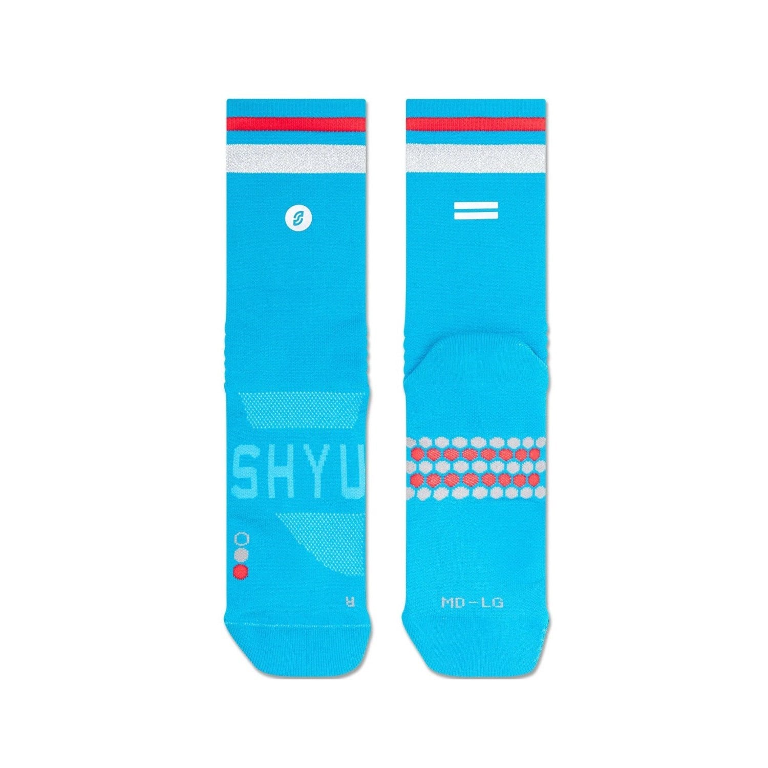 SHYU Crew Racing Socks - Sapphire/Chrome/Red