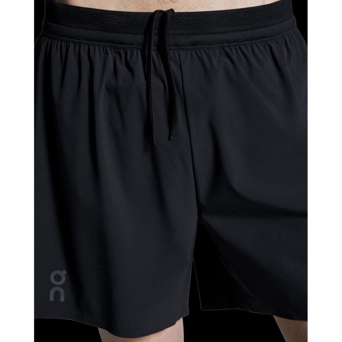 On 5 Inch Mens Performance Shorts - Black