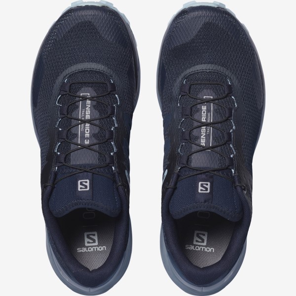 Salomon Sense Ride 3 - Womens Trail Running Shoes - Navy/Flint Stone/Angel Falls