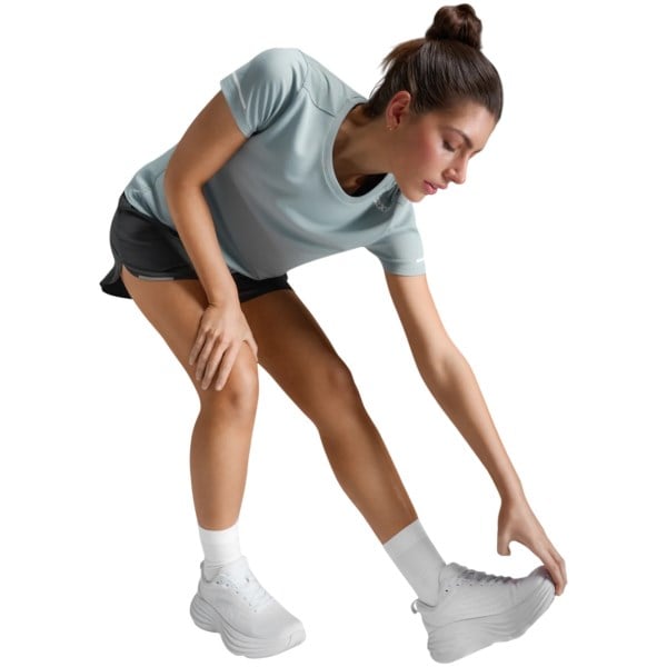 2XU Aero Womens Running T-Shirt - Smoke Blue/White Reflective