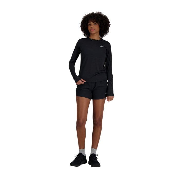 New Balance Athletics Womens Long Sleeve T-Shirt - Black Heather