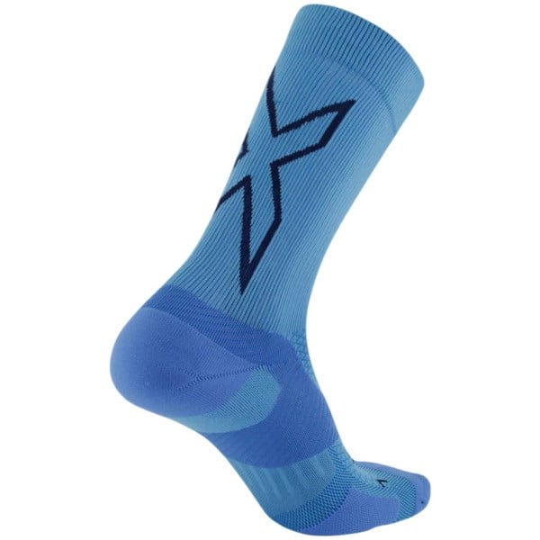 2XU Vectr Light Cushion Crew Running Socks - Azure Blue/Surf