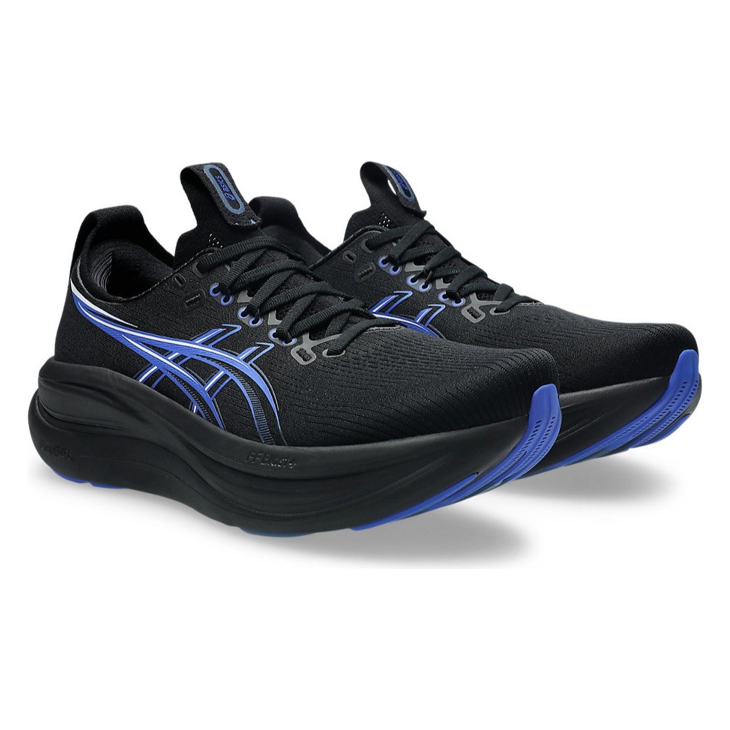 Asics Gel Nimbus 28 - Mens Running Shoes - Black/Neon Blue - image 6
