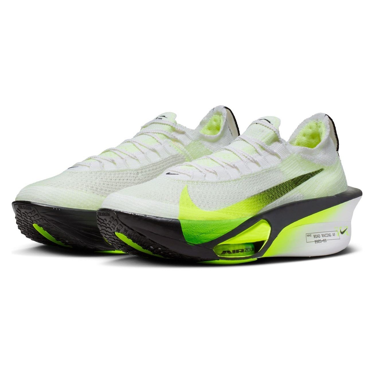 Nike Alphafly 3 - Mens Road Racing Shoes - White/Black/Volt/Barely Volt