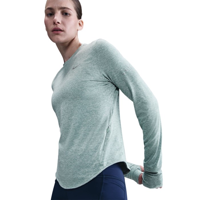 Nike Swift Dri-Fit UV Womens Long Sleeve Running Top - Cannon/Heather