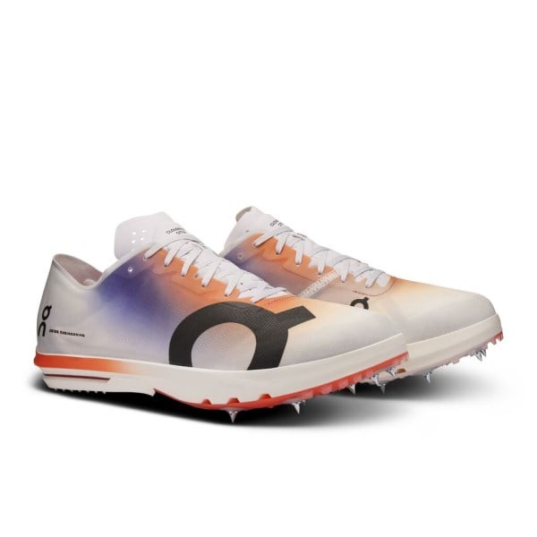 On CloudSpike Citius - Mens Mid Distance Track Running Spikes - White/Flame