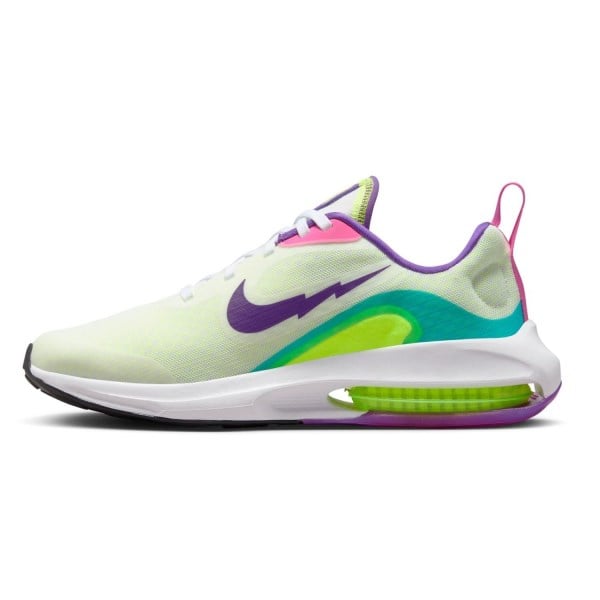Nike Air Zoom Arcadia 2 SE GS - Kids Running Shoes - White/Purple Cosmos/Teal Nebula/Volt