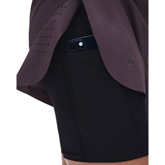 On Zero Womens 2-In-1 Running Shorts - Urchin/Black - image 5