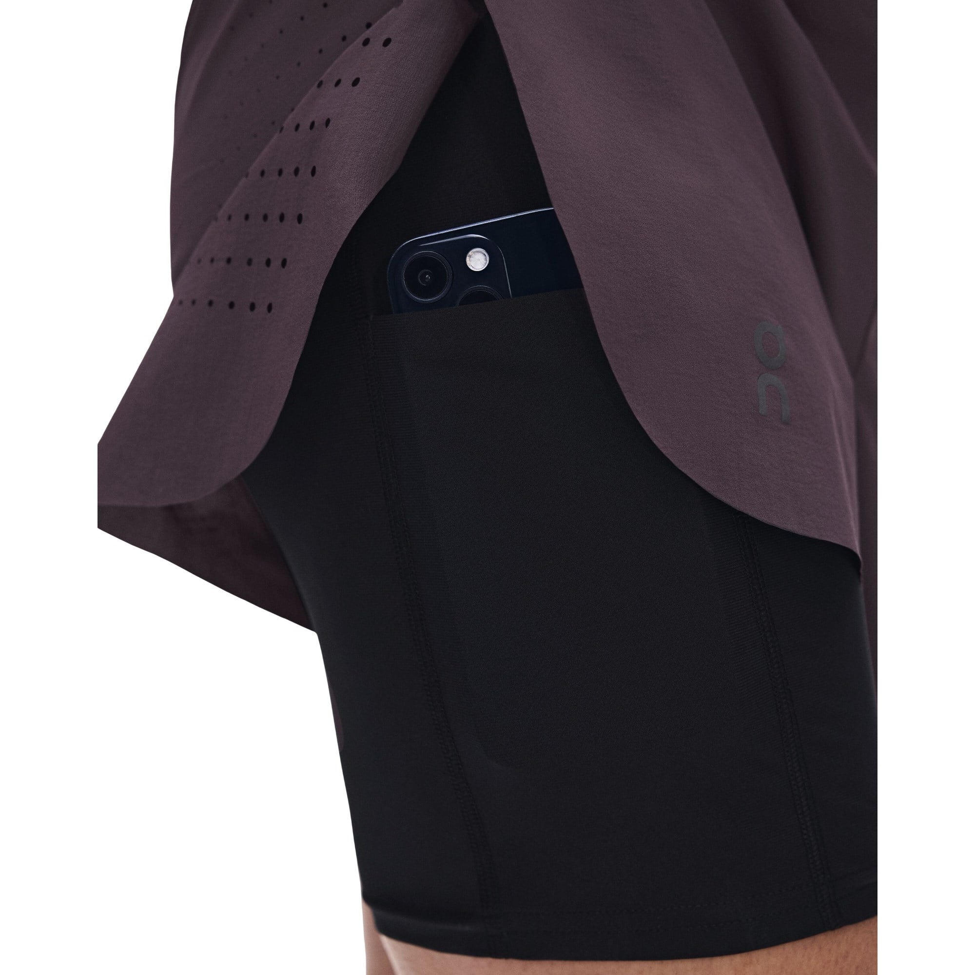 On Zero Womens 2-In-1 Running Shorts - Urchin/Black - image 5