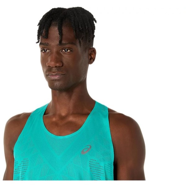 Asics Metarun Mens Running Singlet - Wave Teal