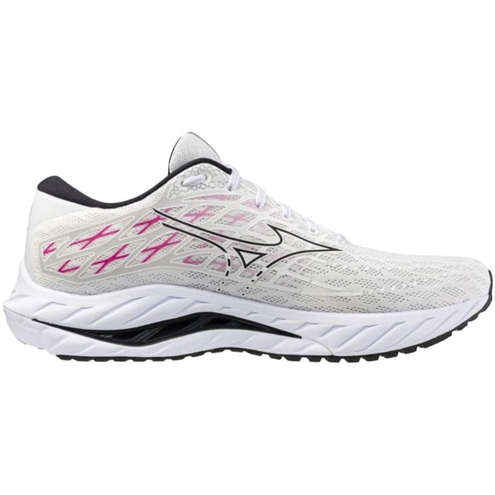 Mizuno Wave Inspire 20 - Mens Running Shoes - White/Black/Fuchsia Purple