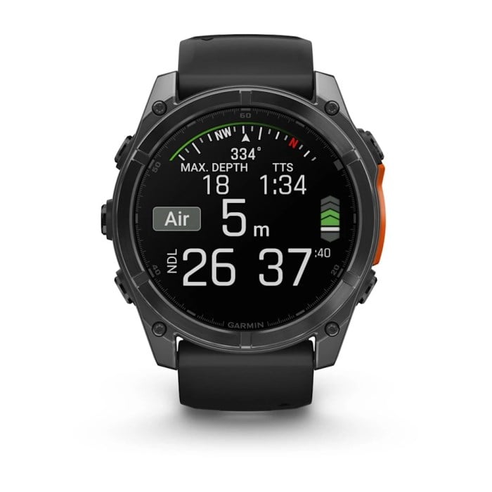 Garmin Fenix 8 51mm AMOLED Premium Multisport Watch - Slate Grey/Black Silicone Band - image 11