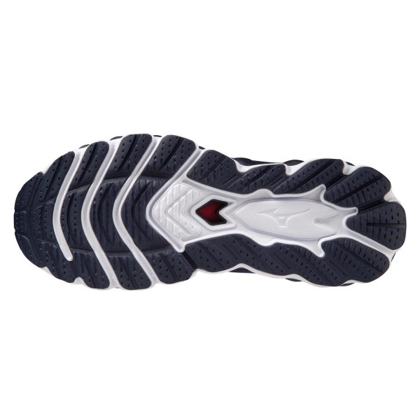 Mizuno Wave Sky 7 - Mens Running Shoes - Blue Depths/Silver/Neon Flame