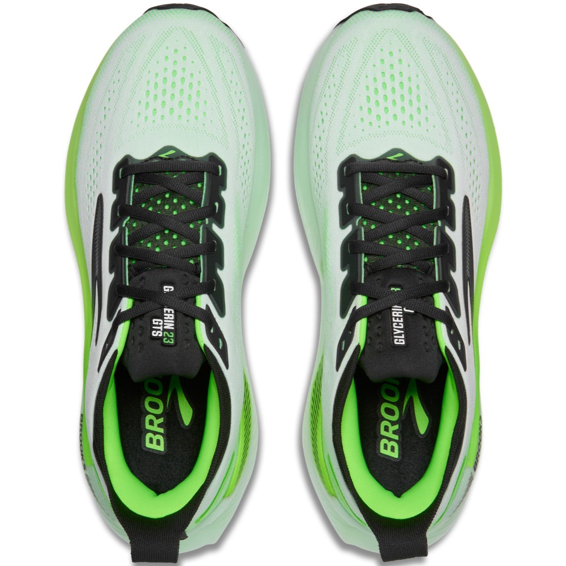 Brooks Glycerin GTS 23 - Mens Running Shoes - White/Phantom/Green Gecko