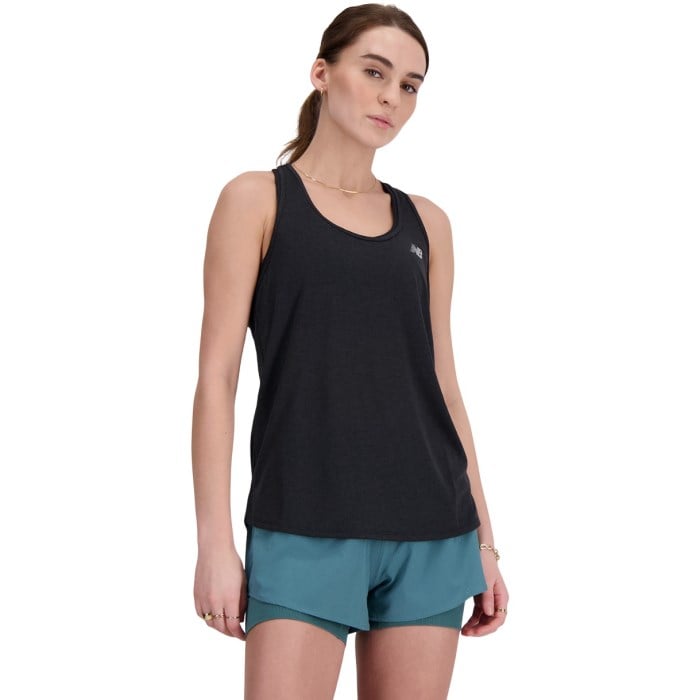 New Balance Athletics Womens Running Tank Top - Black Heather