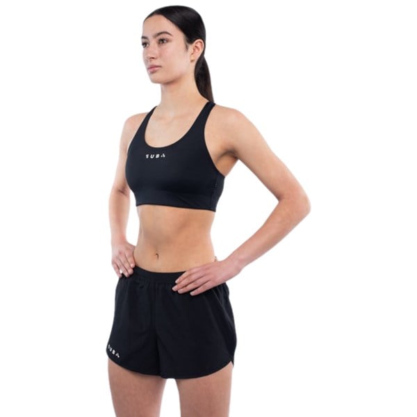 Sub4 Classic Side Split Womens Running Shorts - Black