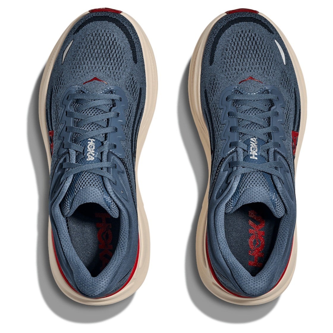 Hoka Bondi 9 - Mens Running Shoes - Thunder Cloud/Vermillion