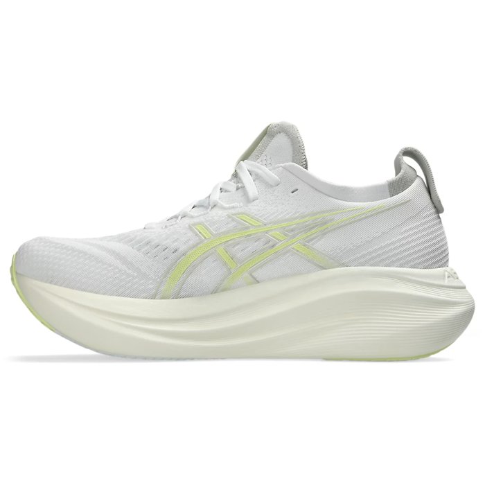 Asics Gel Nimbus 27 - Mens Running Shoes - White/Huddle Yellow